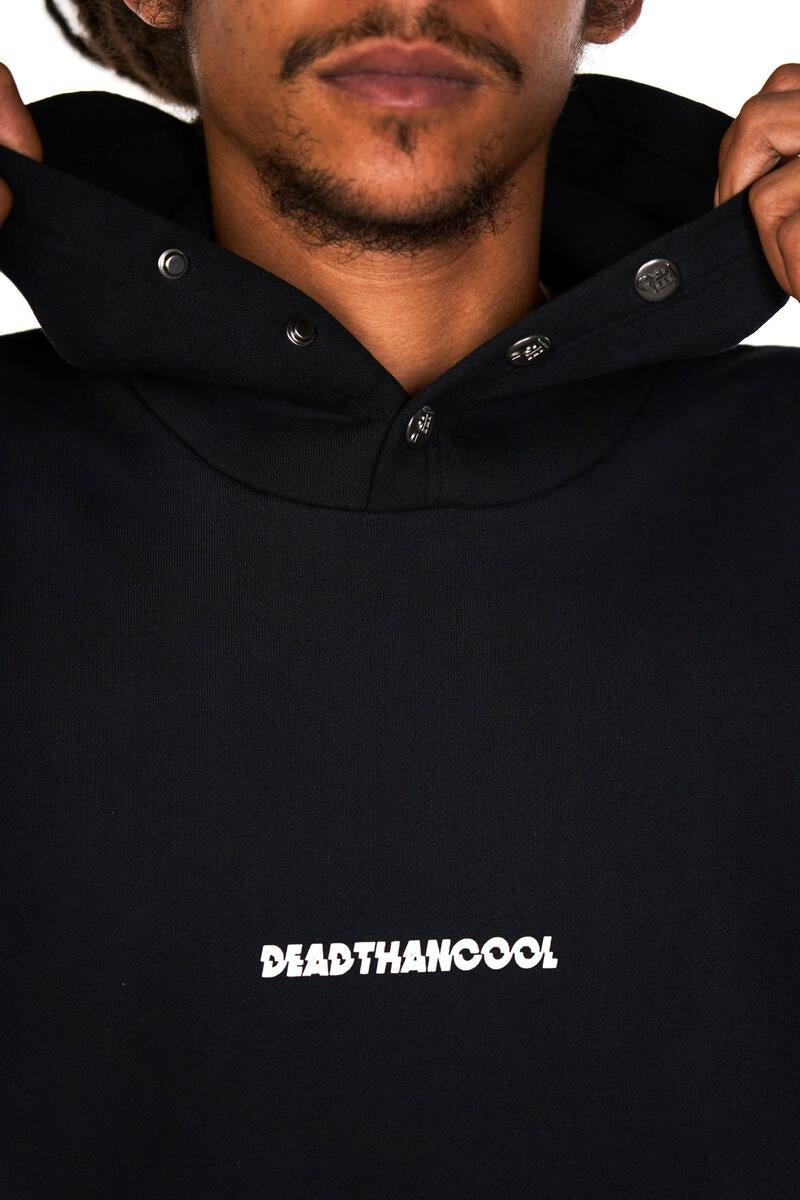 Dead Than Cool Black Trippy Logo Hoodie (Black)