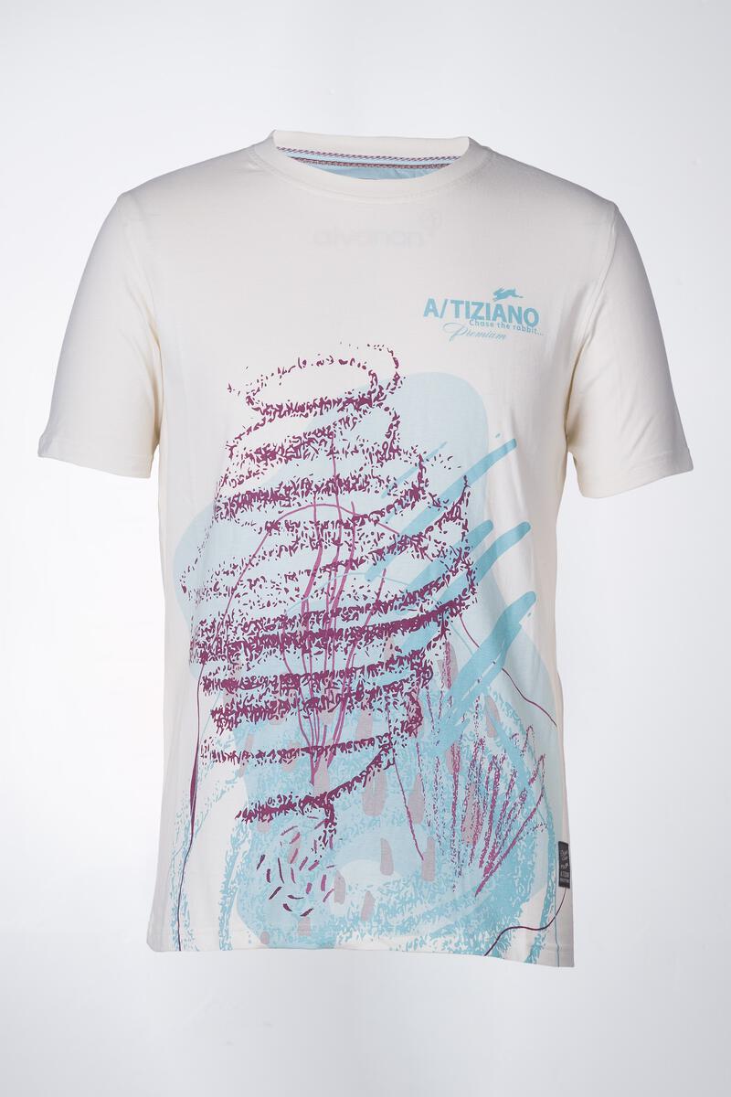 A Tiziano Dewey | Men's Graphic Print Crewneck (Creme)