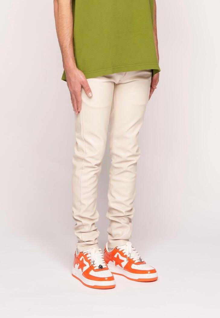 PHEELINGS Be the Change SKINNY LEATHER DENIM (CREAM)