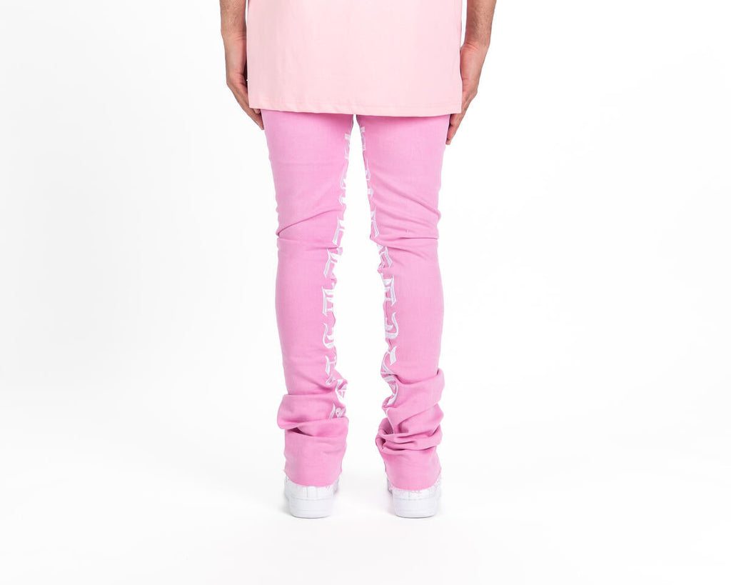 Pheelings AGAINST ALL ODDS FLARE STACK DENIM (PINK/WHITE)