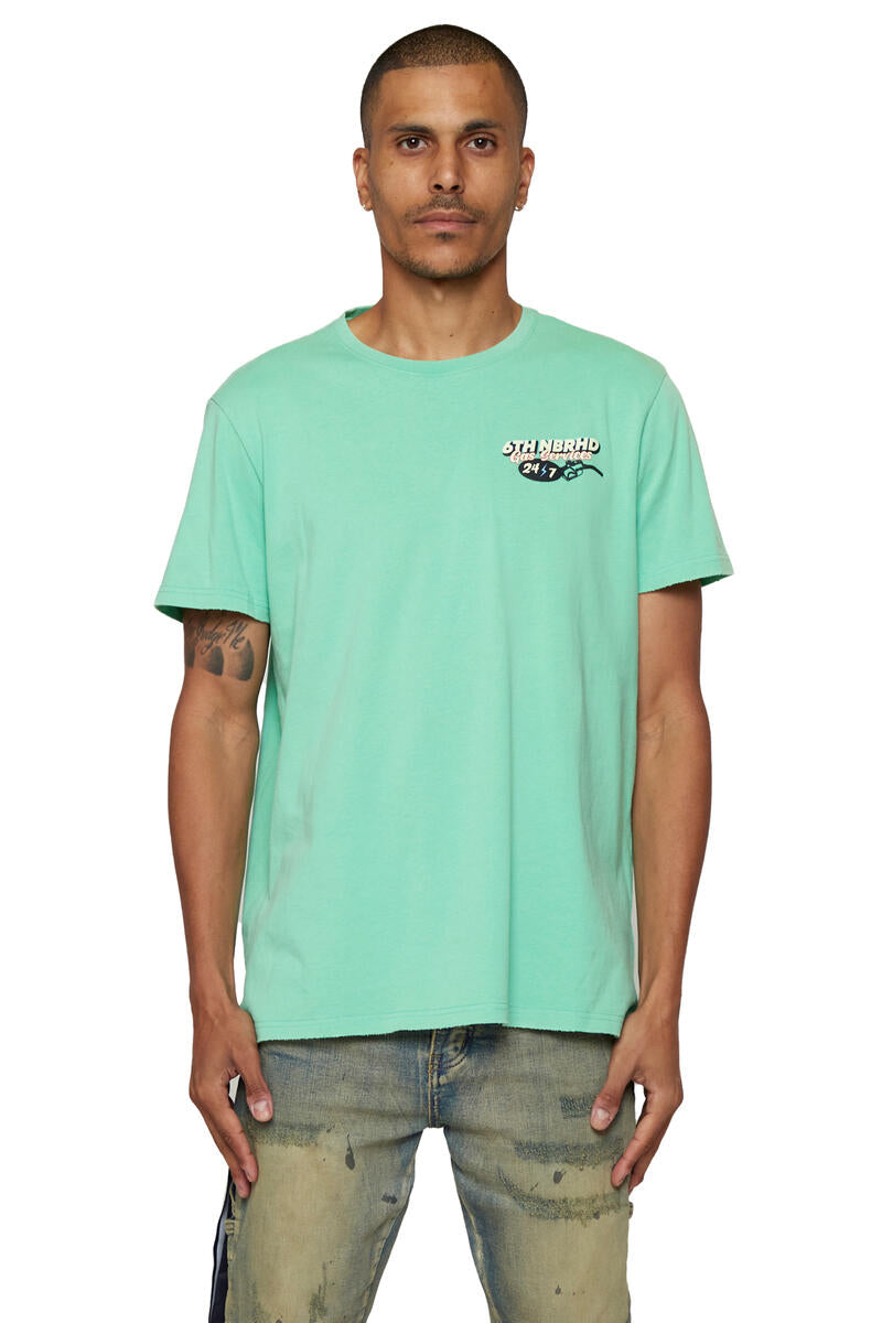 6th NBRHD GAS SERVICES TEE (VINTAGE MINT)