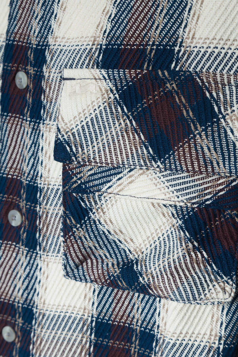 A TIZIANO HEATH| LS YD BRUSHED PLAID SHIRT (DK NAVY)
