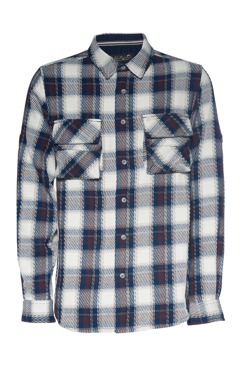 A TIZIANO HEATH| LS YD BRUSHED PLAID SHIRT (DK NAVY)