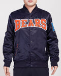 PRO STANDARD CHICAGO BEARS CREST EMBLEM SATIN JACKET (MIDNIGHT NAVY)