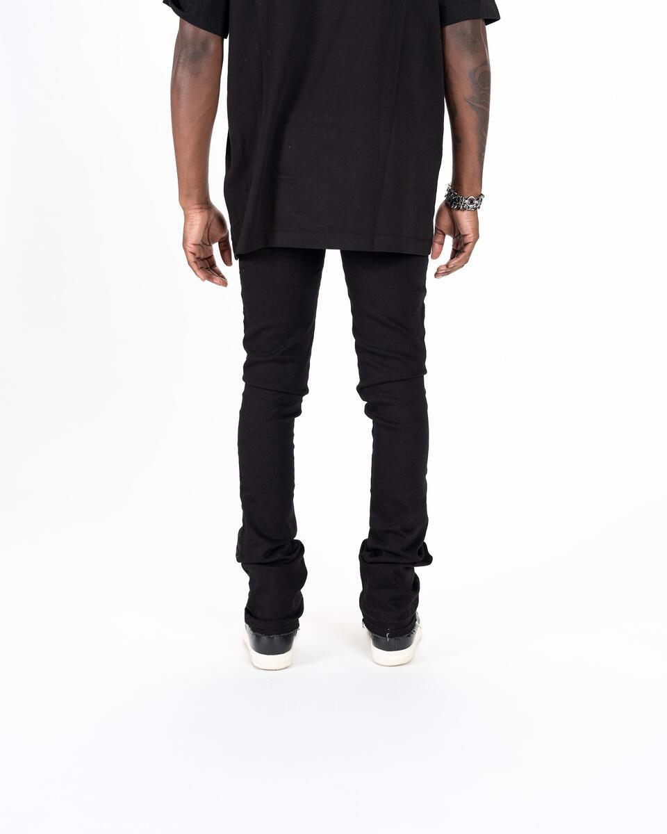 Pheelings RISING ABOVE FLARE STACK DENIM (JET BLACK)