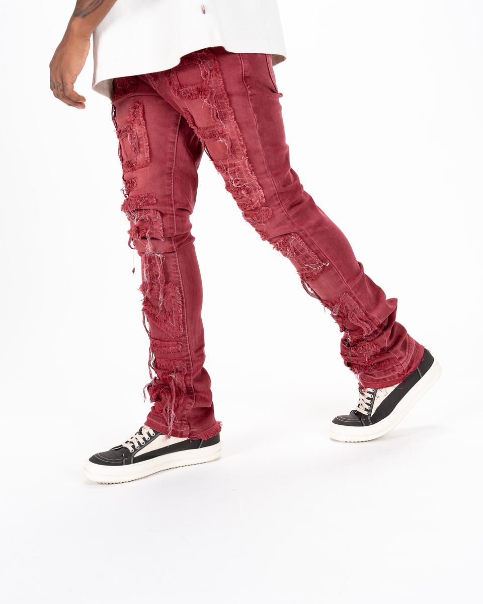 Pheelings Inspired By FLARE STACK DENIM (BURGUNDY)