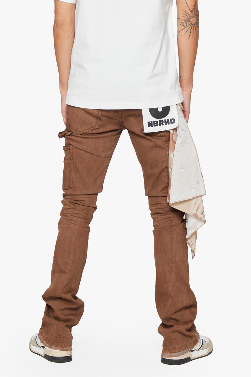 6th NBRHD TRADITION DENIM SUPER STACKED (BROWN)
