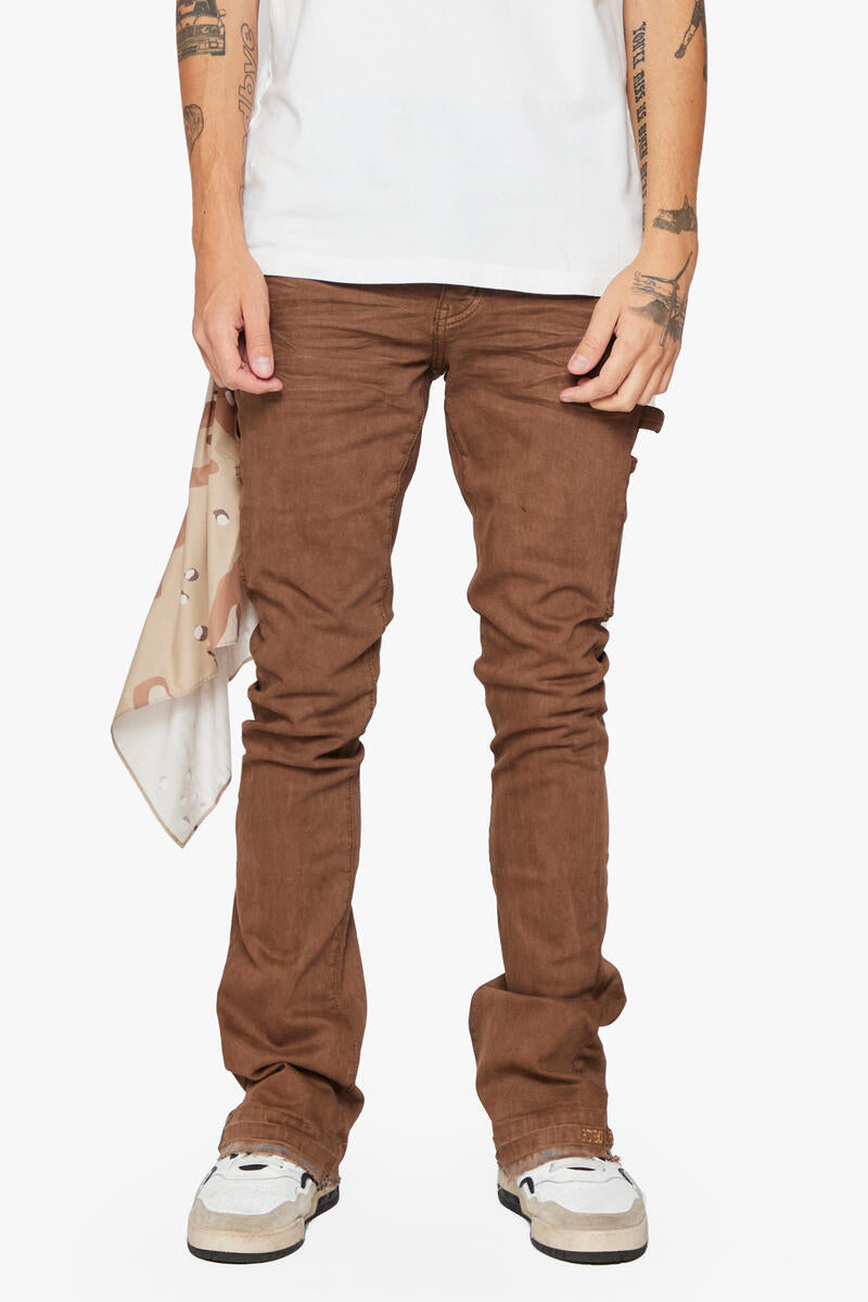 6th NBRHD TRADITION DENIM SUPER STACKED (BROWN)