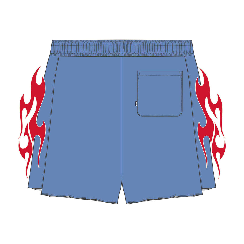 MEMORY LANE Outlaw Flame Fleece Short (Blue)