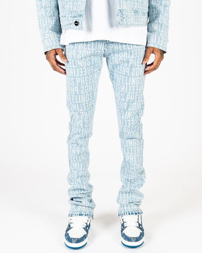 PHEELINGS ON MY MIND FLARE STACK DENIM (LIGHT BLUE)