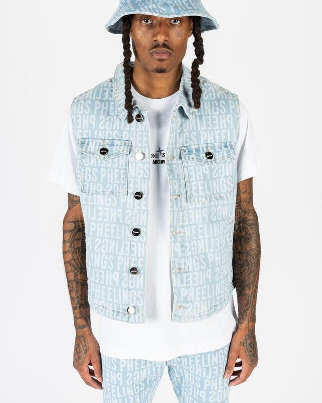 PHEELINGS ON MY MIND CARGO VEST (LIGHT BLUE)
