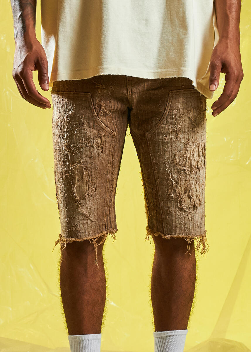 EMBELLISH GINZA BORO SHORT (DARK TAN)