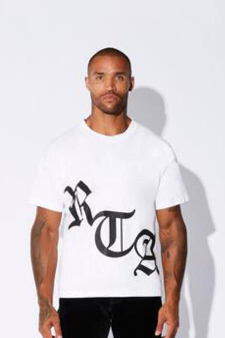 RTA BLACK LOGO TEE IN WHITE