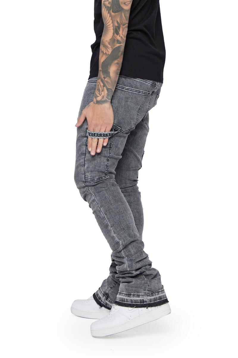 Valabasas MR. EXTENDO STACKED FLARE (LT. GREY WASHED)