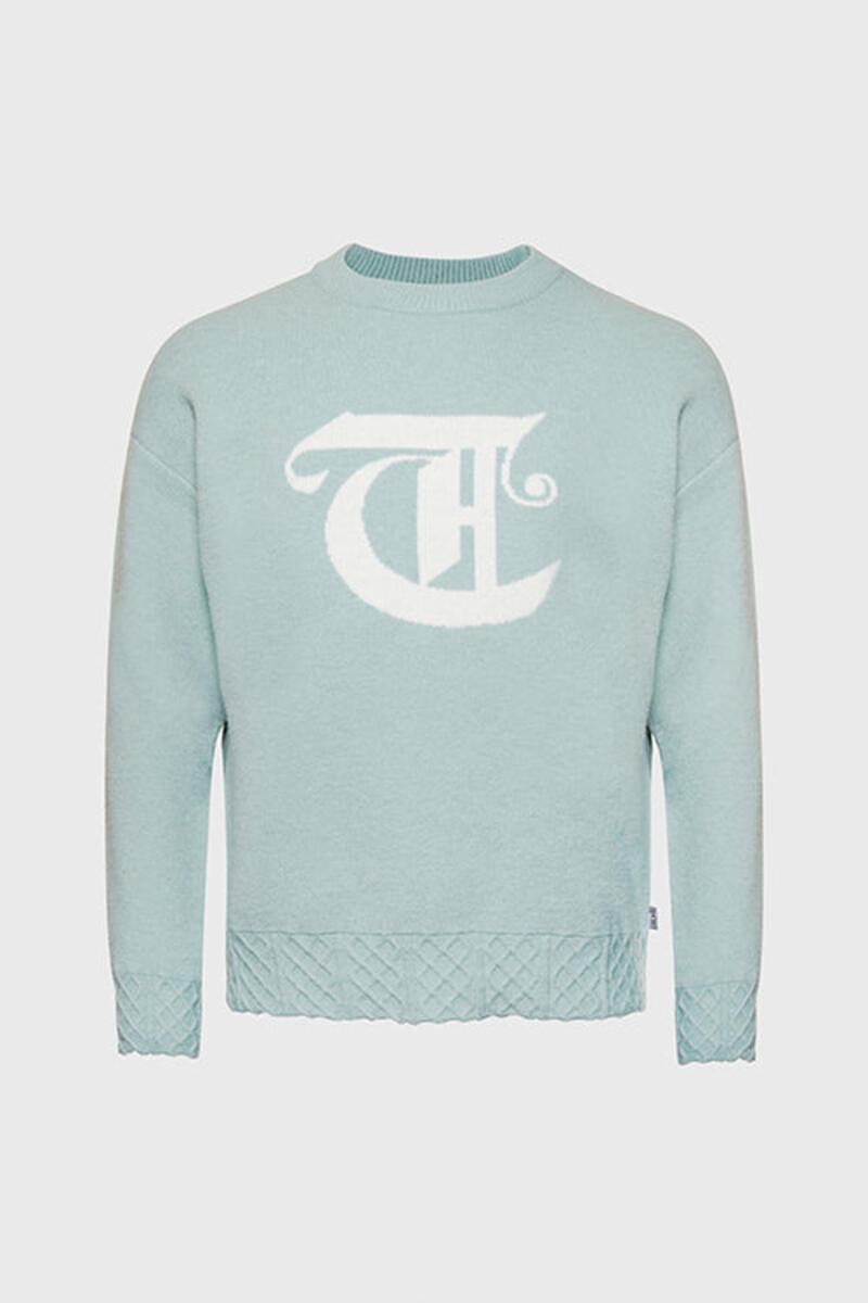 THC Racket Club Knit Crewneck Sweater (Pastel Green)