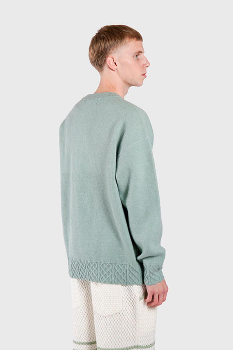 THC Racket Club Knit Crewneck Sweater (Pastel Green)