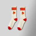 Hyde Park Wavy Sock (Cream Red & Yellow)