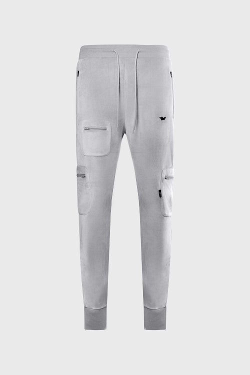 THC Metal Logo Velour Flared Sweatpants (Grey)
