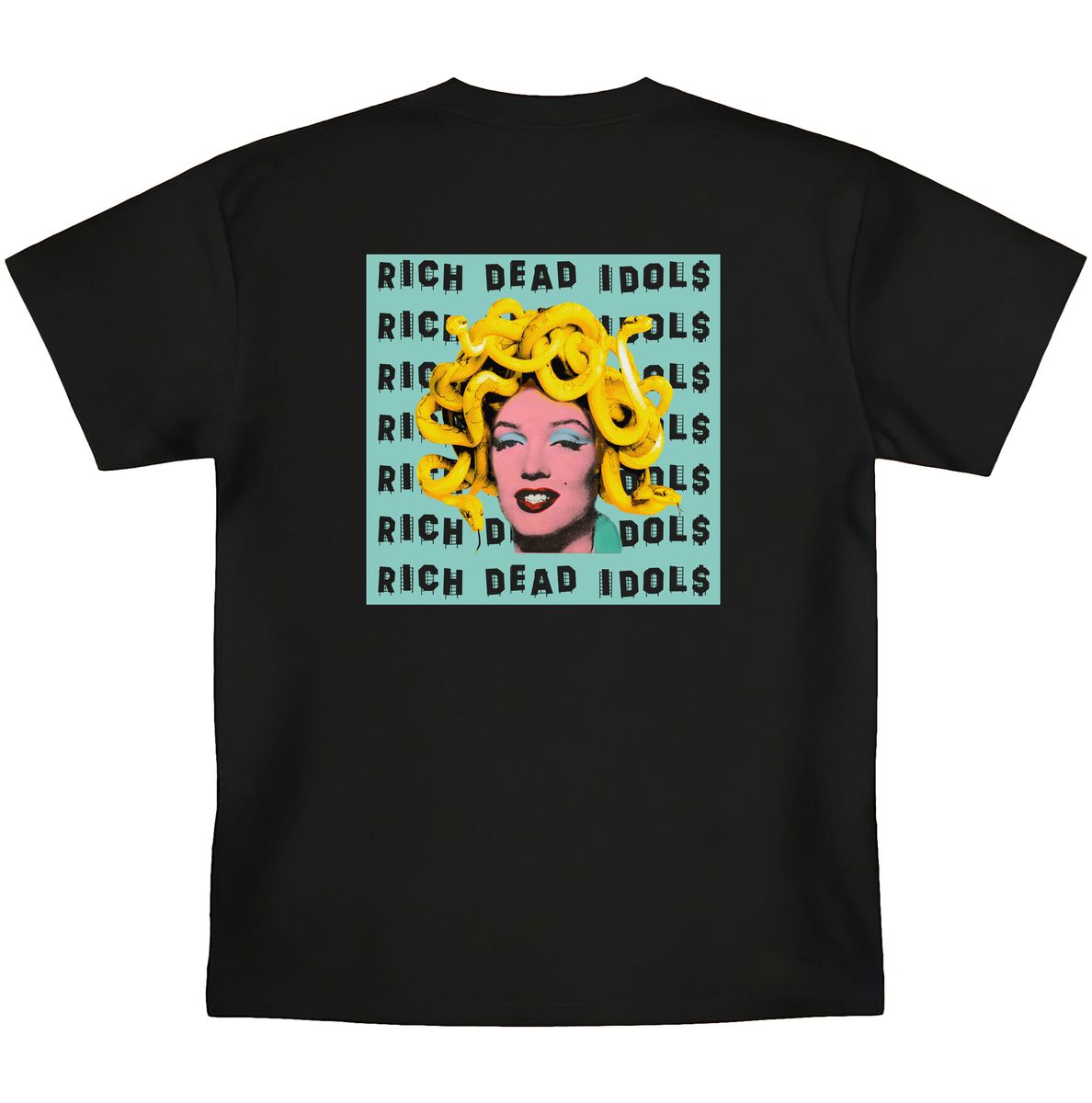 RICH DEAD IDOLS MEDUSA MARILYN MONROE HEAVYWEIGHT TEE (BLACK)
