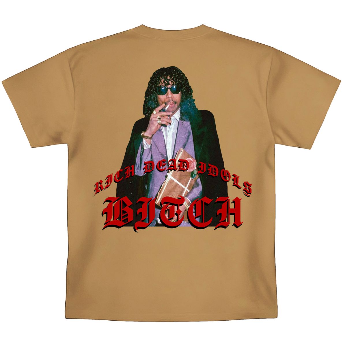 RICH DEAD IDOLS RICK JAMES HEAVYWEIGHT TEE (KHAKI)