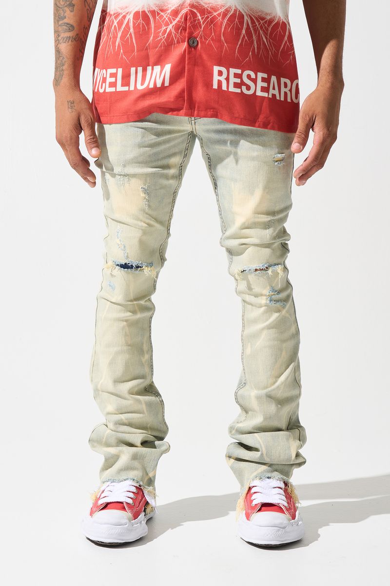 SERENEDE Sulfur Stacked Jeans (BLEACHED)