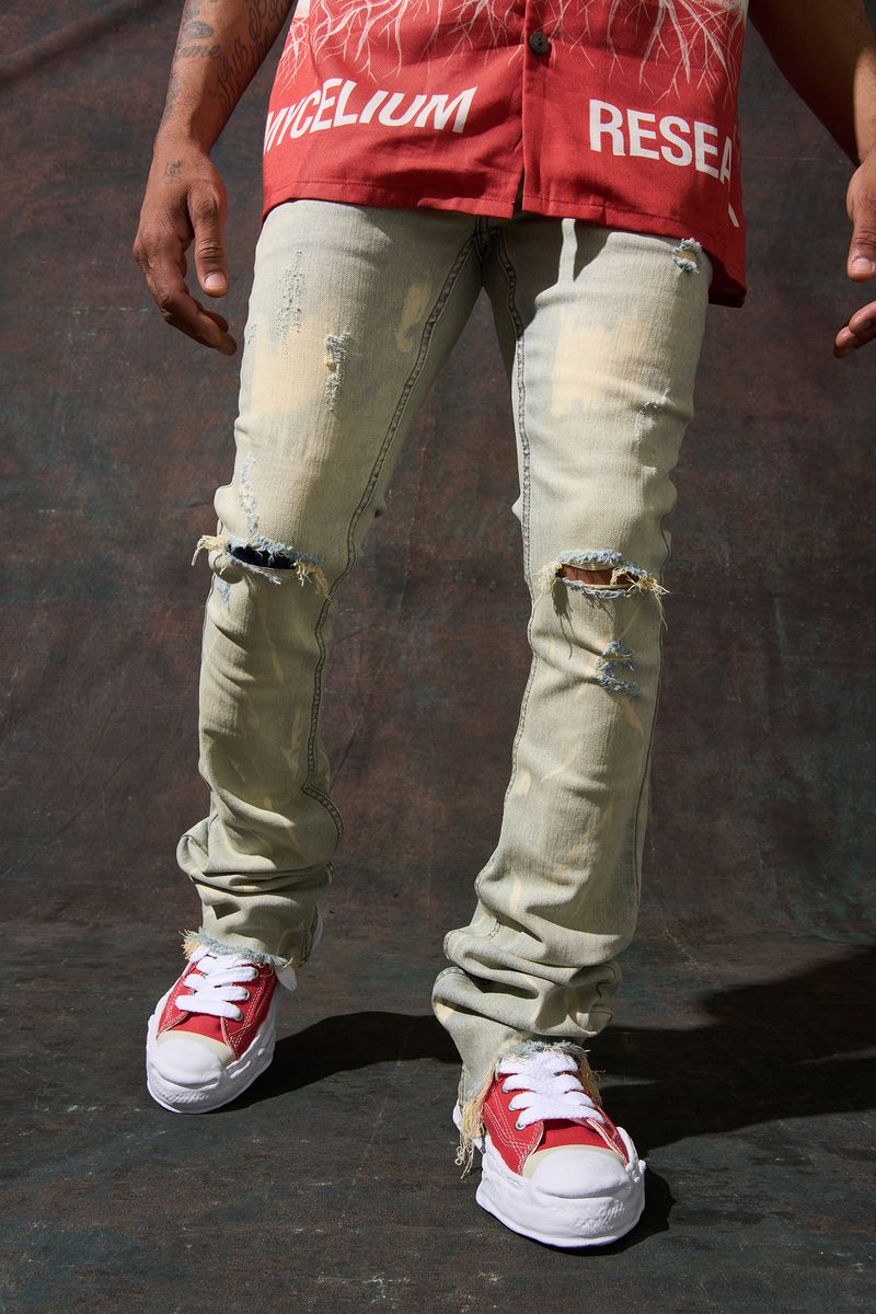 SERENEDE Sulfur Stacked Jeans (BLEACHED)