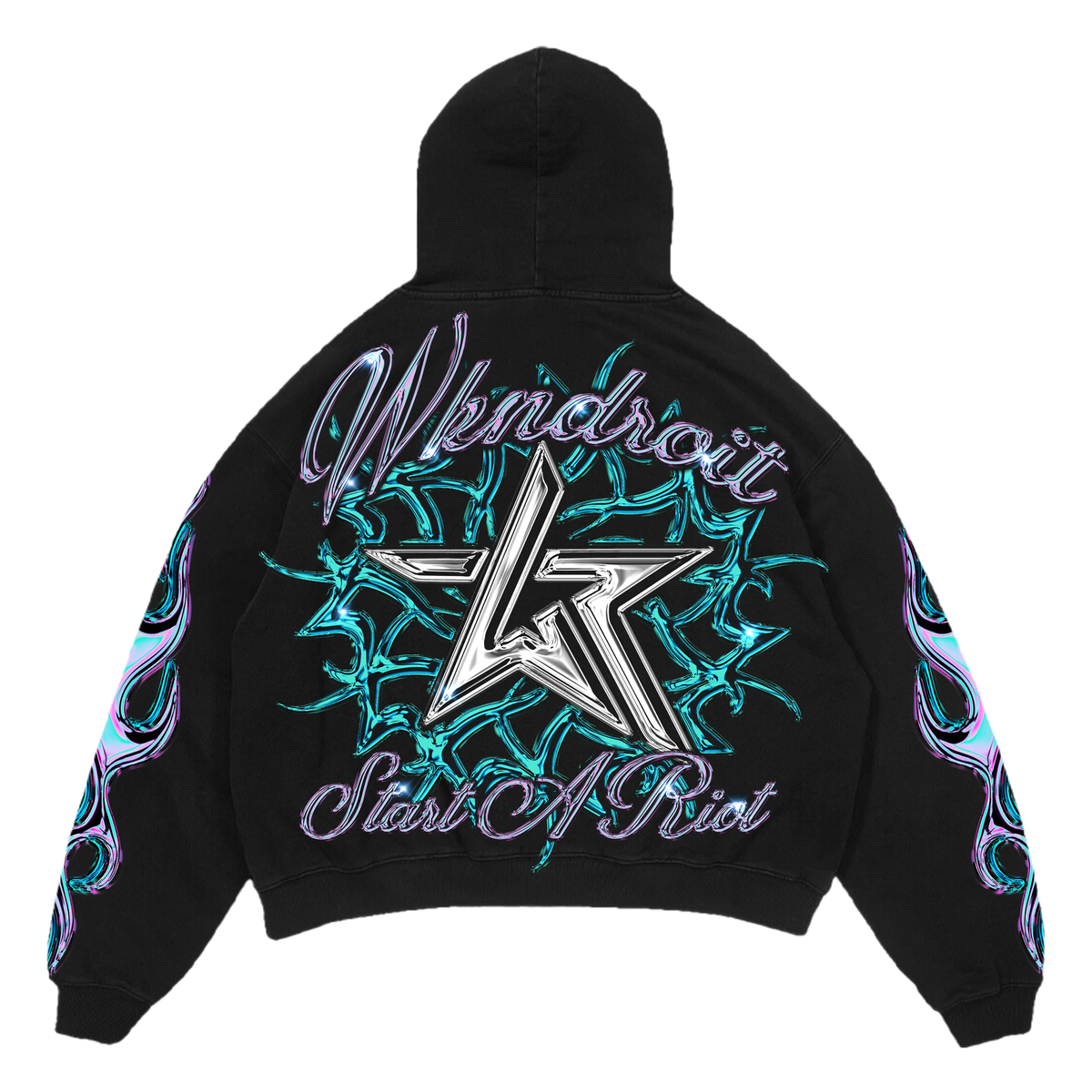 WKND RIOT GLASS SKULL HOODY (BLACK)