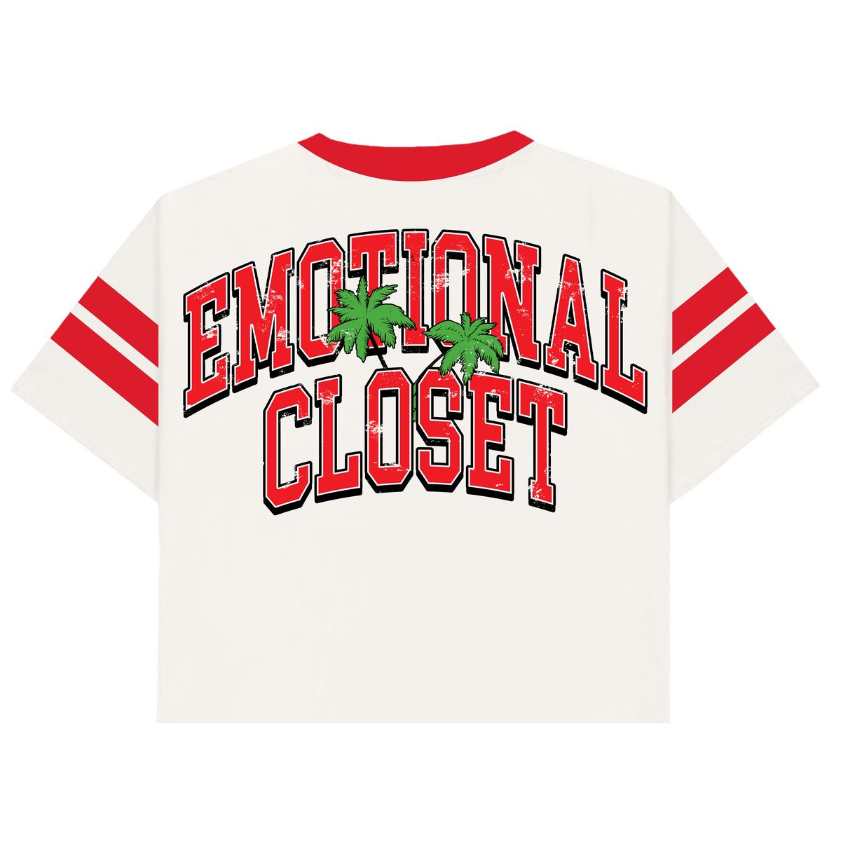 MIXED EMOTIONS Beach Cropped Tee (Red)