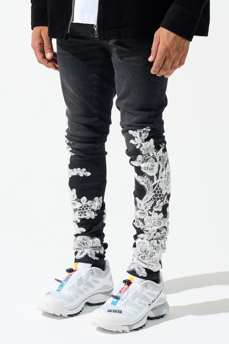 SERENEDE & Wisdom Jeans (floral/Blk/lace)