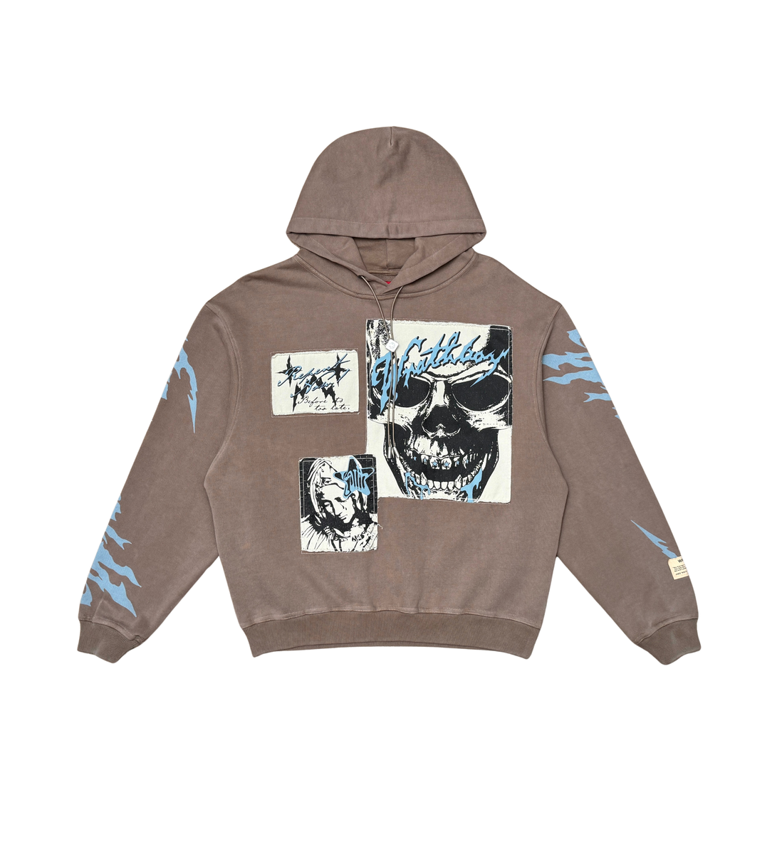 Wrathboy WB REPENT NOW CROP HOODIE (TAUPE)