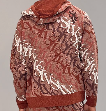 Si Tu Veux WAVE-LOGO FLARE ZIP FRONT HOODIE & JOGGERS (RUSTIC)