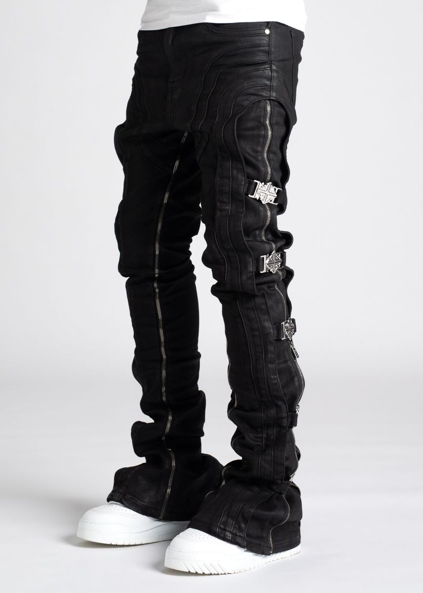 GUAPI Obsidian Black Waxed Premium Denim (Obsidian Black)