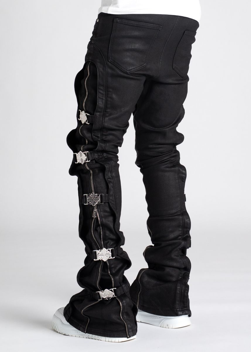 GUAPI Obsidian Black Waxed Premium Denim (Obsidian Black)