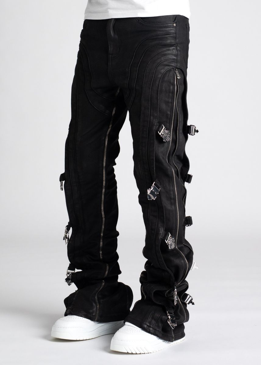 GUAPI Obsidian Black Waxed Premium Denim (Obsidian Black)