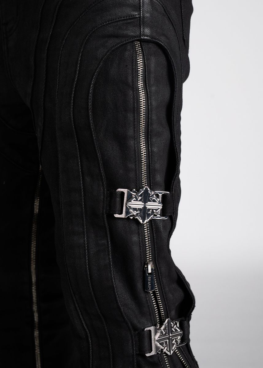 GUAPI Obsidian Black Waxed Premium Denim (Obsidian Black)