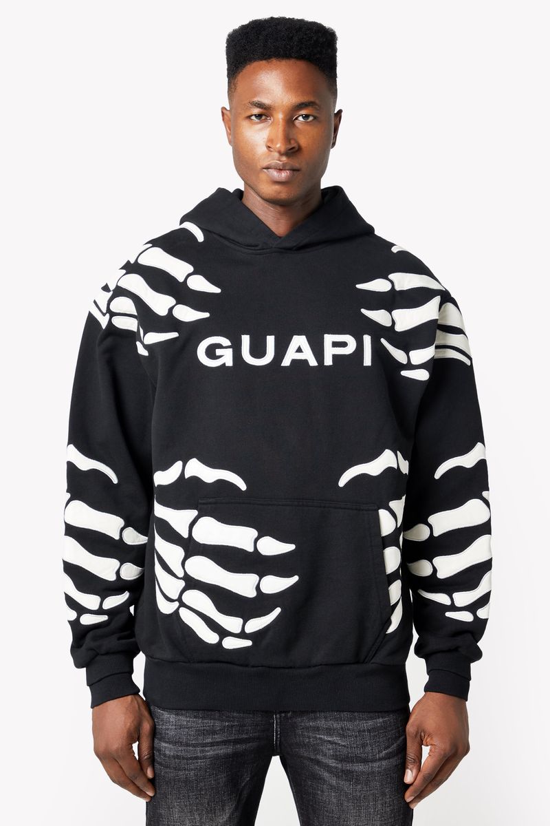 GUAPI Obsidian Black Hell Dragger Hoodie (Black/White)