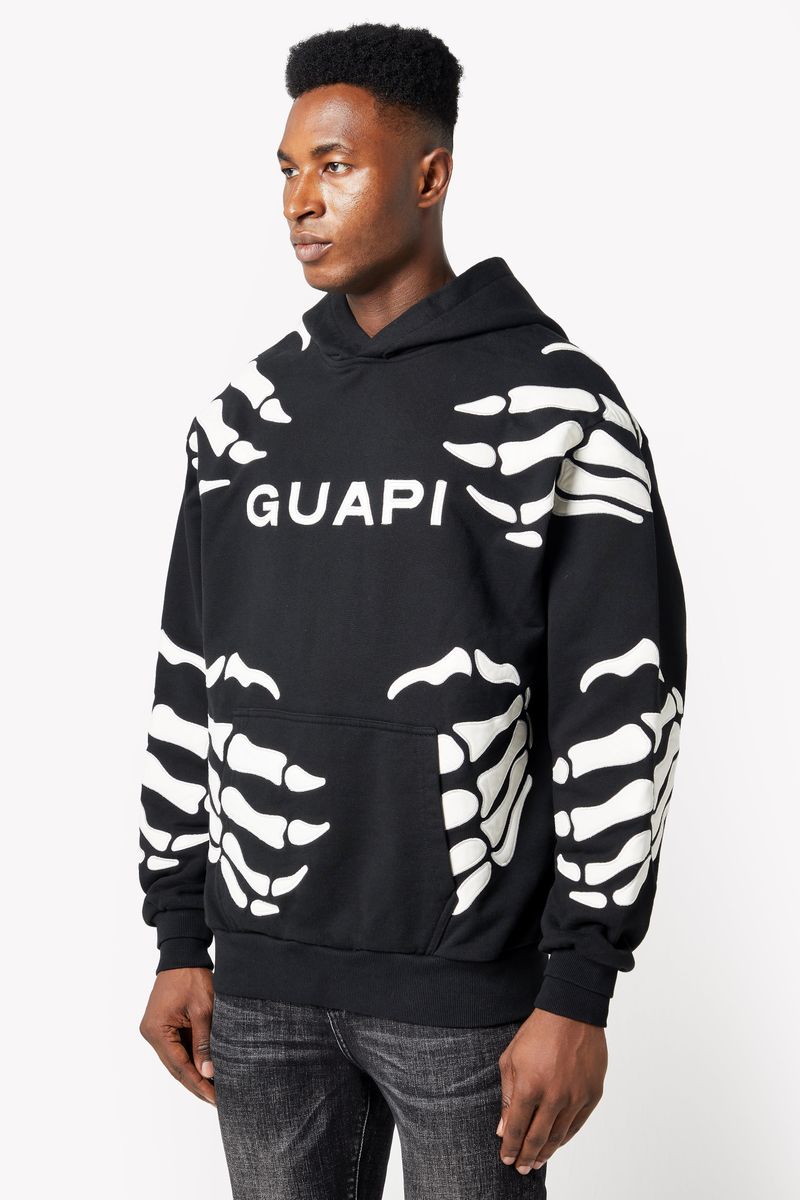 GUAPI Obsidian Black Hell Dragger Hoodie (Black/White)
