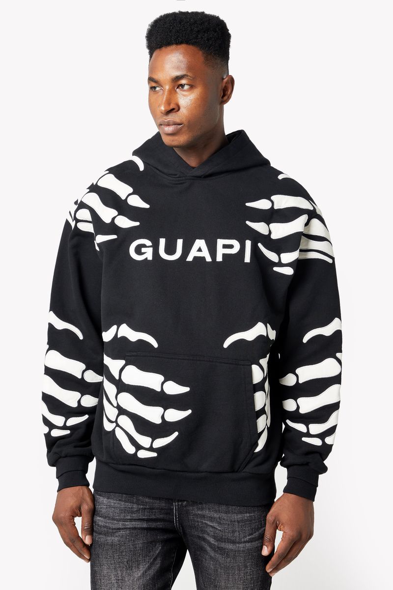 GUAPI Obsidian Black Hell Dragger Hoodie (Black/White)