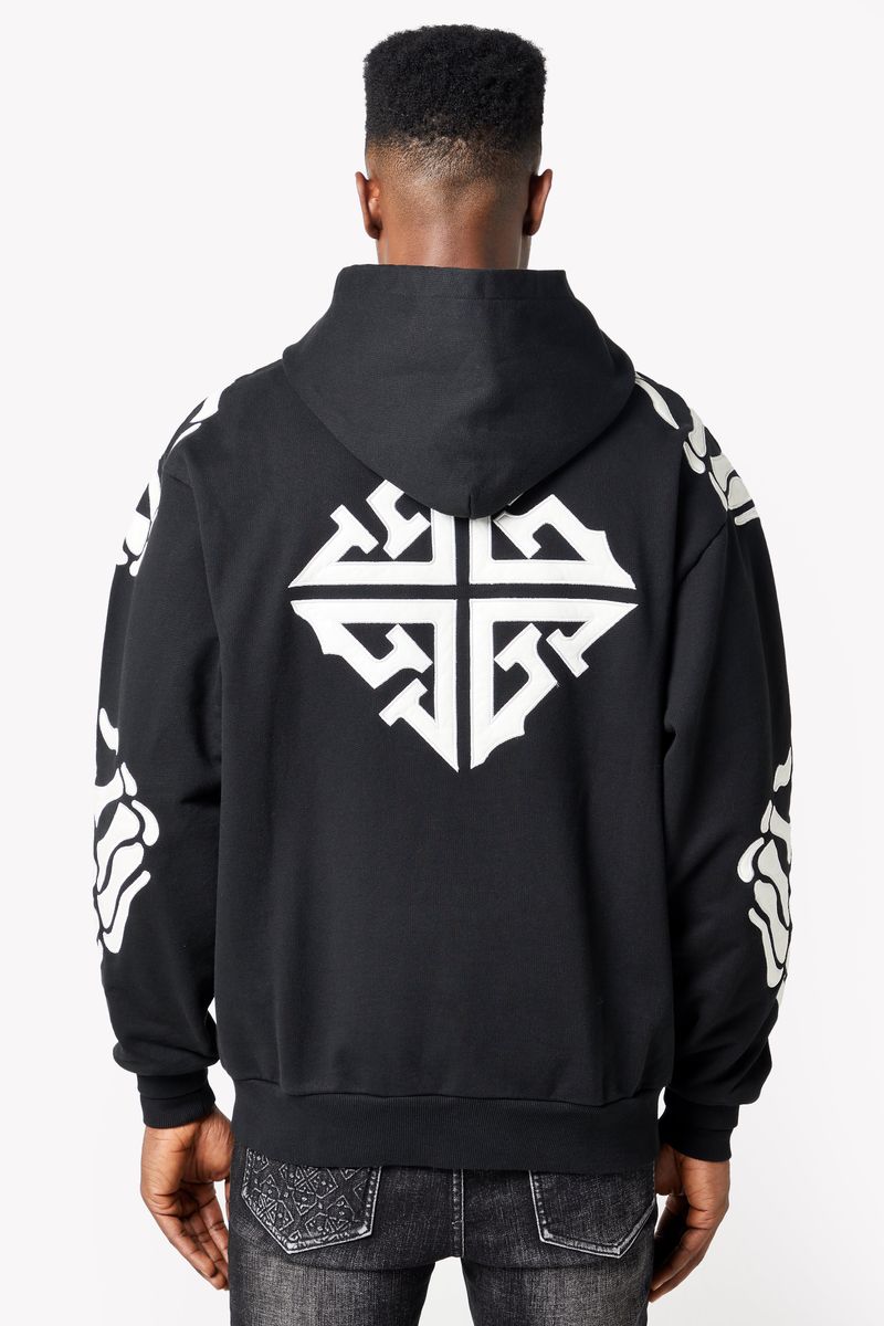 GUAPI Obsidian Black Hell Dragger Hoodie (Black/White)