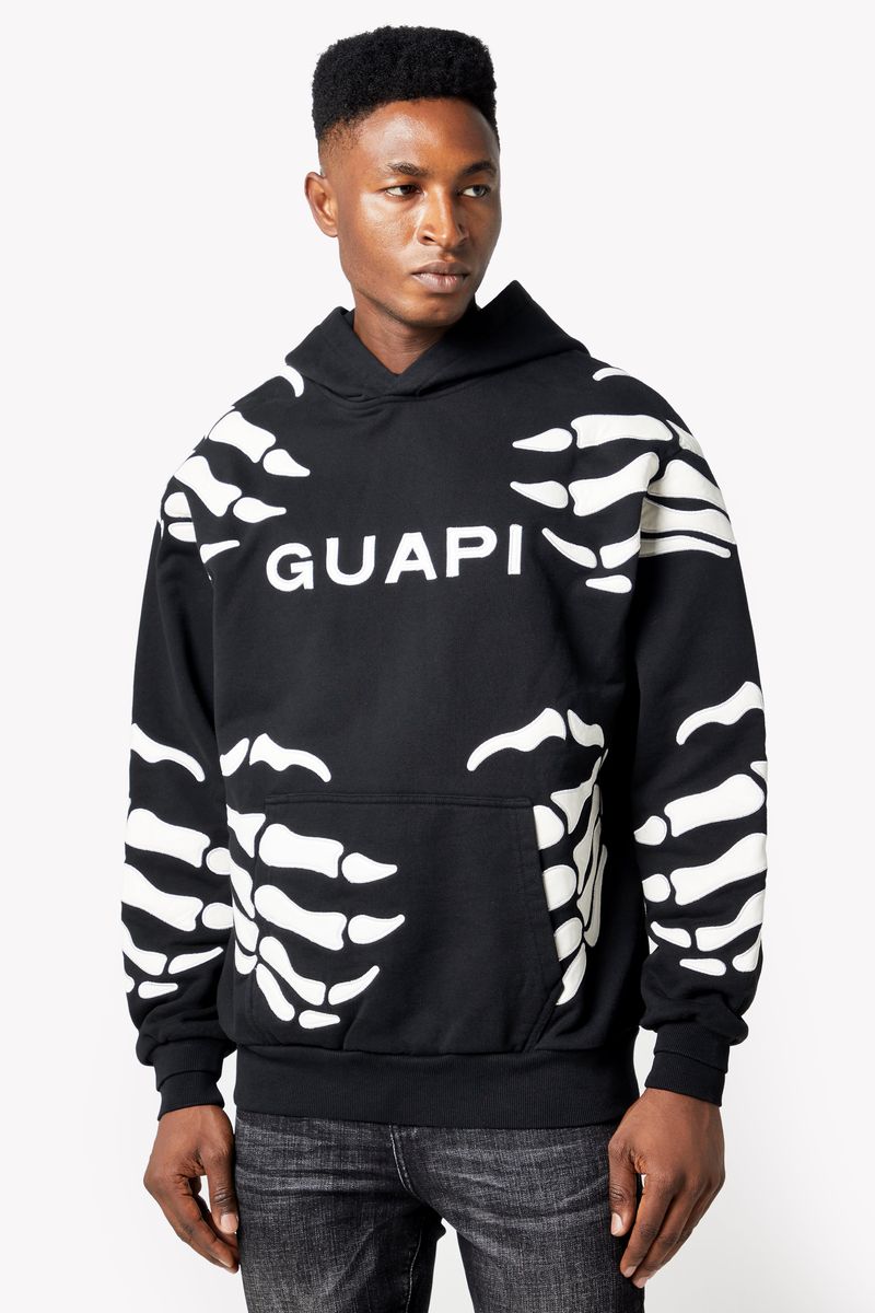GUAPI Obsidian Black Hell Dragger Hoodie (Black/White)