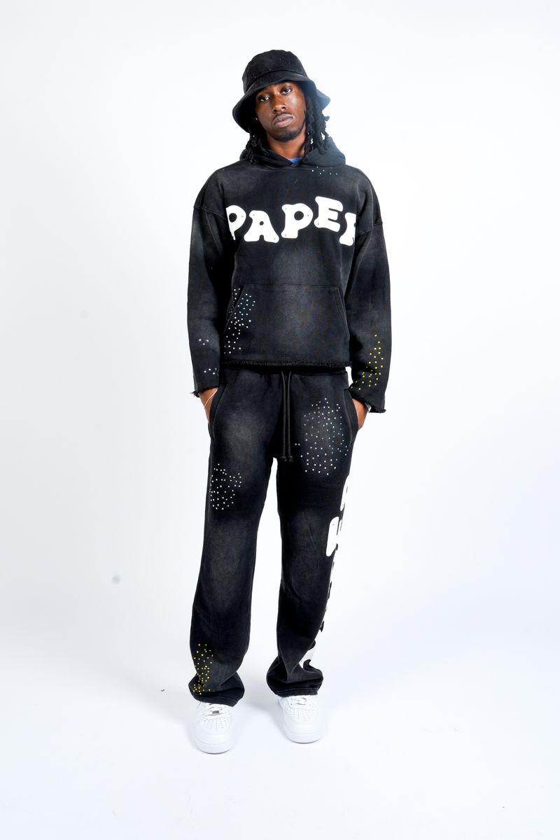 Paper Money PAPER HOODIE & SWEATPANTS (Black)