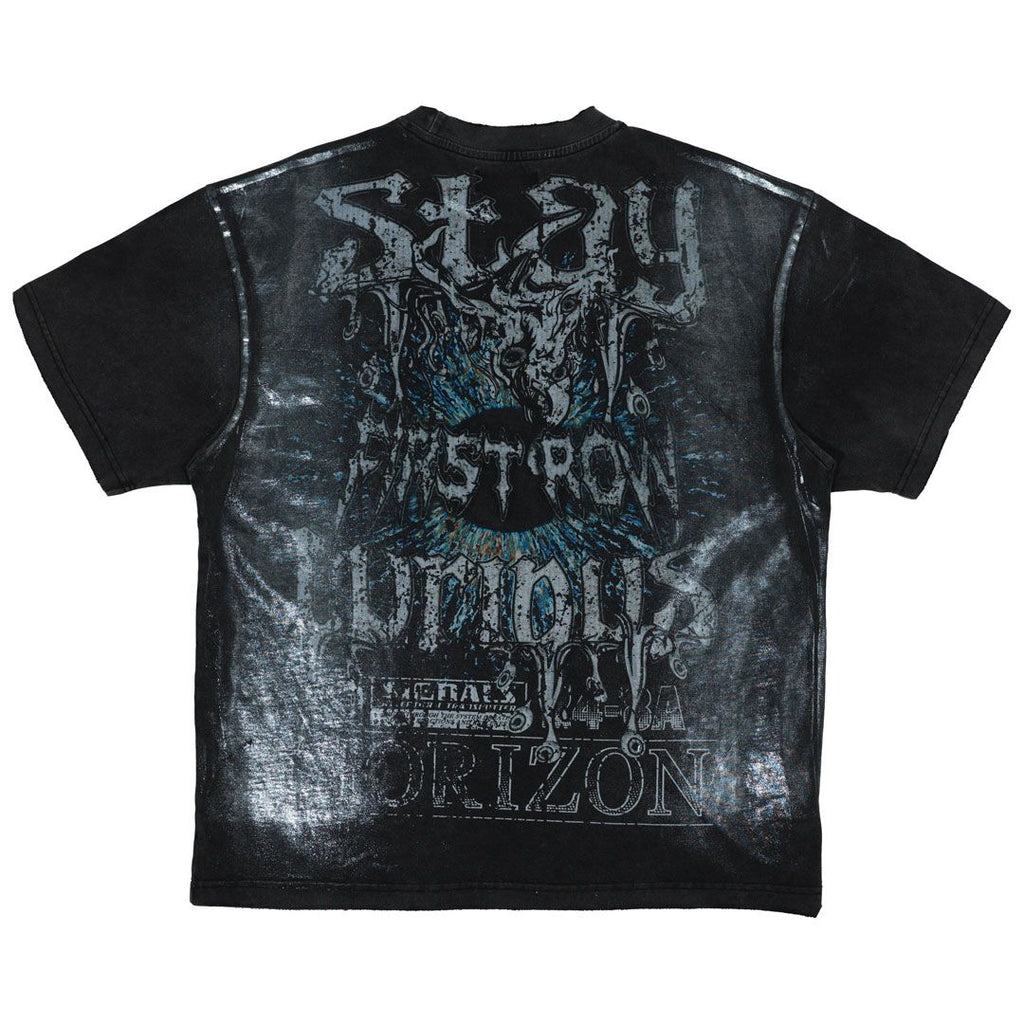 First Row STAY CURIOUS EYEBALL FOIL TEE