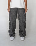 EPTM BAGGY MOON ZIP CARGO PANTS (Grey)
