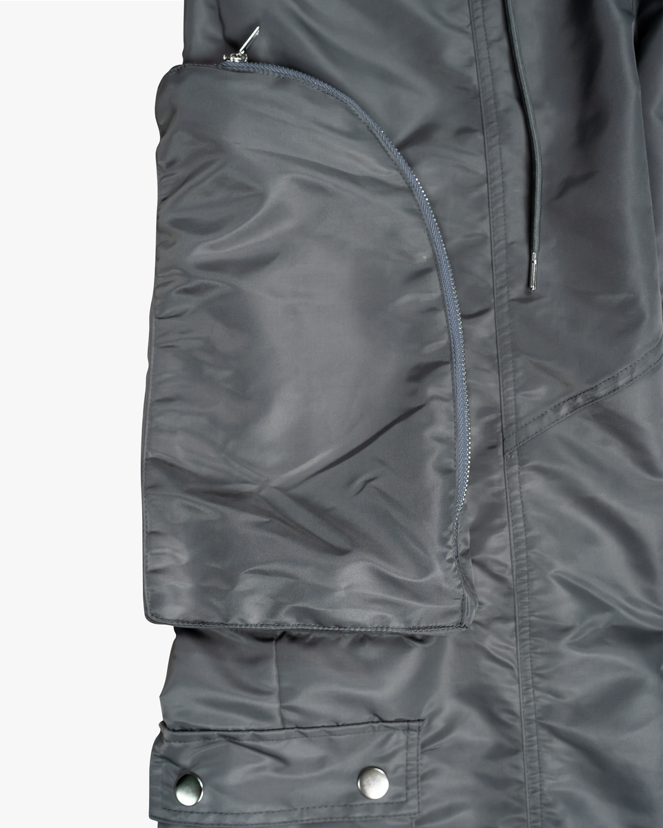 EPTM BAGGY MOON ZIP CARGO PANTS (Grey)