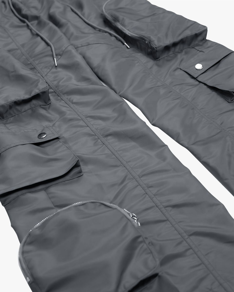 EPTM BAGGY MOON ZIP CARGO PANTS (Grey)