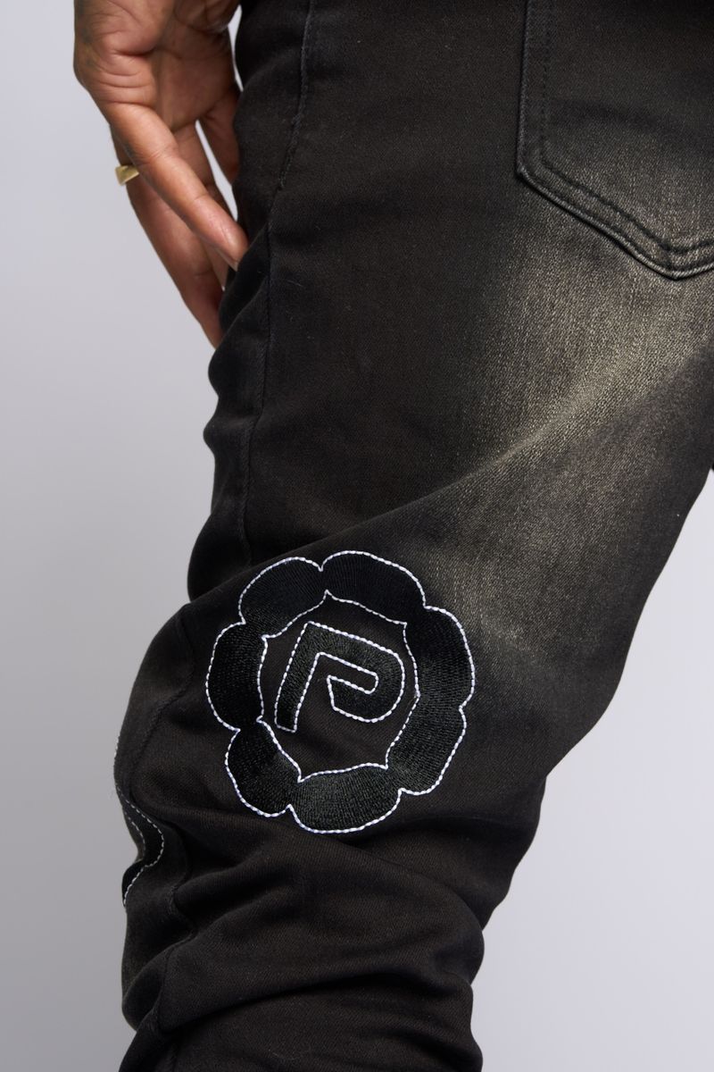 PHEELINGS SEWN TOGETHER STACKED DENIM (BLACK WASH)
