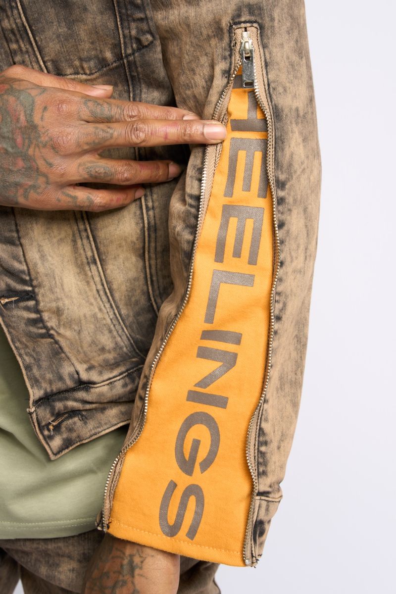 PHEELINGS METAMORPHOSIS DENIM JACKET (BROWN)