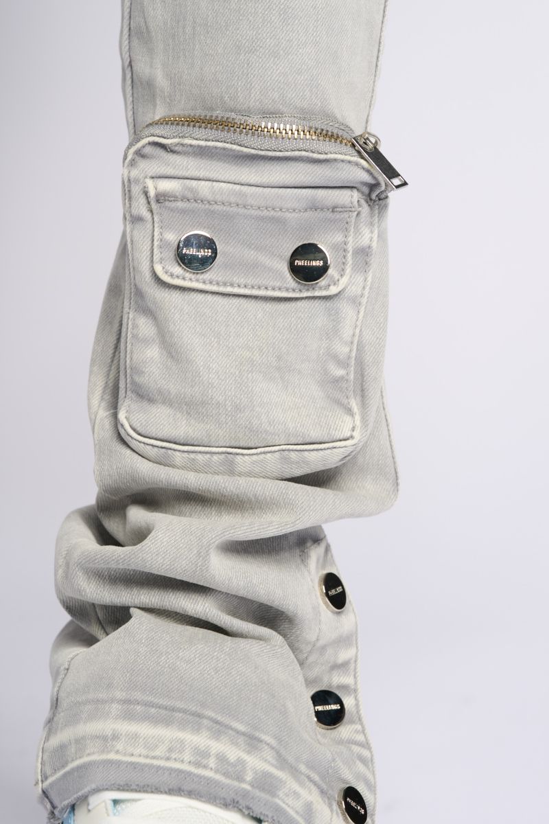 PHEELINGS JOURNEY TO GREATNESS FLARE STACK DENIM (COLD GREY)