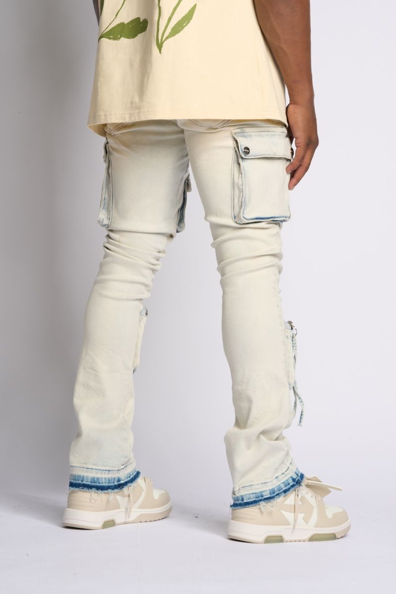PHEELINGS PHEELING ALONE STACK CARGO DENIM (LIGHT BLUE)