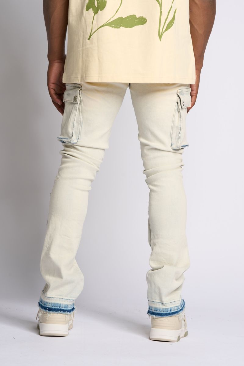 PHEELINGS PHEELING ALONE STACK CARGO DENIM (LIGHT BLUE)